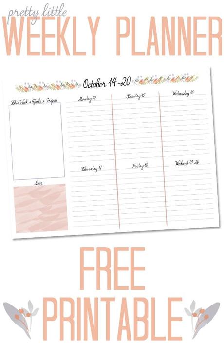 Pretty Little Weekly Planner (free printable) | Thyme is Honey