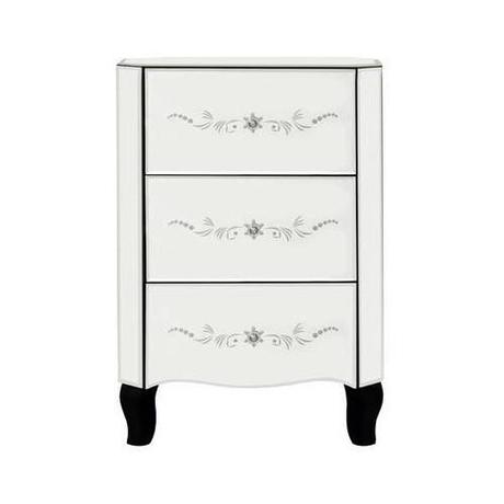 Parisian Mirrored 3 Drawer Bedside Chest | Dunelm