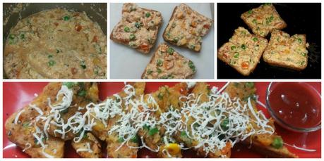 Sooji Vegetable Toast / Semolina Bread Toast