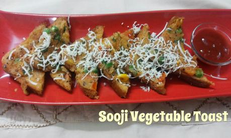 Sooji Vegetable Toast / Semolina Bread Toast