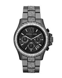 Michael Kors Michael Kors Oversize Gunmetal Stainless Steel Everest Chronograph Glitz Watch