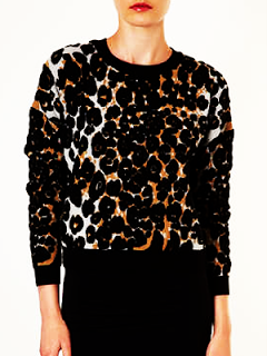 Topshop Knitted 3D Leopard Jumper