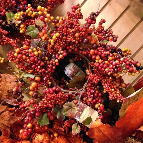 berry wreath Pier One Fall Makeover