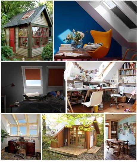 moodboard for art studio building including VELUX windows office