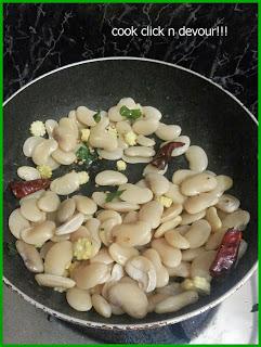 Double beans and baby corn sundal(Tempered lima beans)