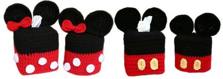 Crochet Pattern Sale:  Minnie & Mickey Mouse Inspired Tissue Box & Spare Toilet Paper Roll Cozy
