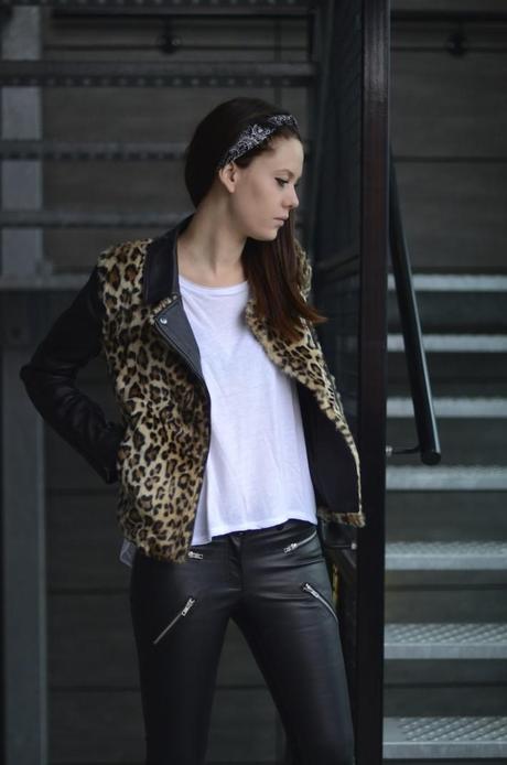 lovelybylucy leopard fur leather moto jacket