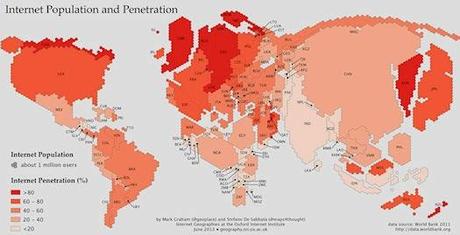 What The World Would Look Like If Countries Were As Big As Their Online Populations