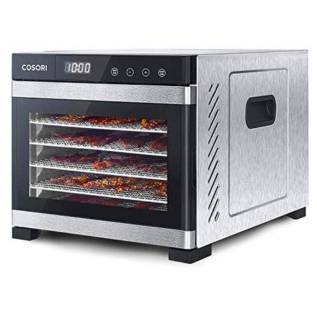 COSORI Premium Food Dehydrator Machine(50 Free Recipes), 6 Stainless Steel Trays with Digital Timer and Temperature Control for Beef,Jerky,Fruit,Dog Treats,Herbs,ETL Listed/FDA Compliant