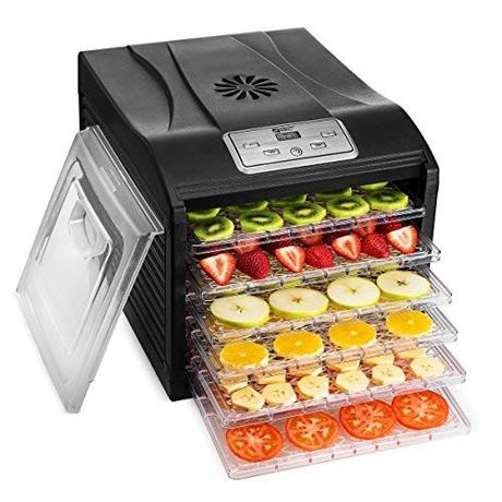 Magic Mill Food Dehydrator Machine - Easy Setup, Digital Adjustable Timer and Temperature Control | Dryer for Jerky, Herb, Meat, Beef, Fruit and To Dry Vegetables | Over Heat Protection | 6 tray