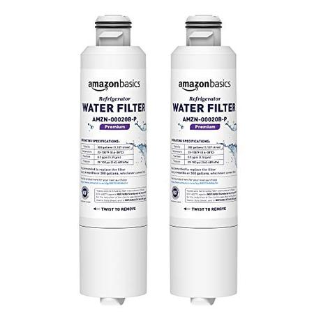 Amazon Basics Replacement Samsung DA29-00020B Refrigerator Water Filter Cartridge - Pack of 2, Premium Filtration