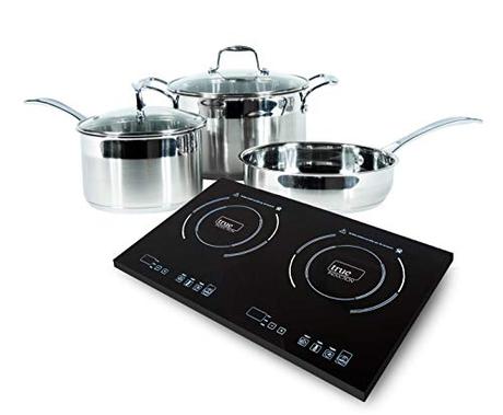 True Induction 2 burner portable cooktop with 5 pc induction cookware