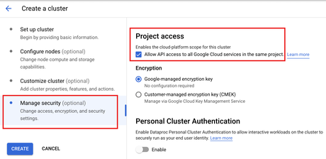 You created a service account with the appropriate access rights. Dataproc Service Accounts Dataproc Documentation Google Cloud