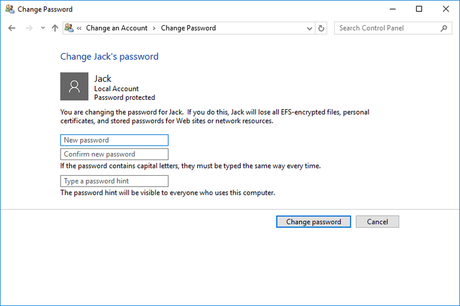 Click on the change… button. How Do I Change Another User's Password in Windows?