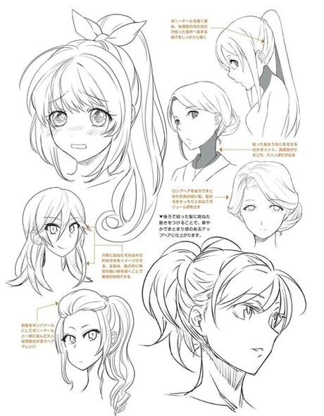 Learn what makes an anime style haircut and how you can give them a beautiful shine! Anime Hair Drawing Reference and Sketches for Artists