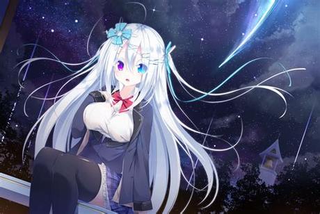 Collection by naima gem • last updated 2 weeks ago. Wallpaper : heterochromia, sky, night, long hair, white ...