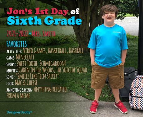 First Day of School: Sixth Grade!