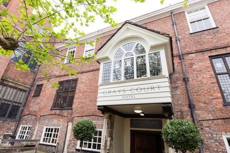 Front entrance view of Grays Court Wedding Venue in York
