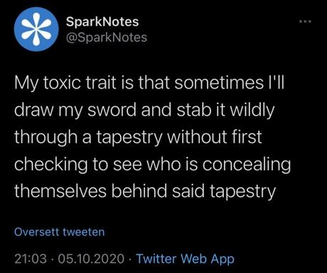 itbjossi:Whatever the person behind SparkNotes’ twi...