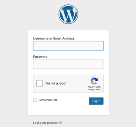 wordpress login page 