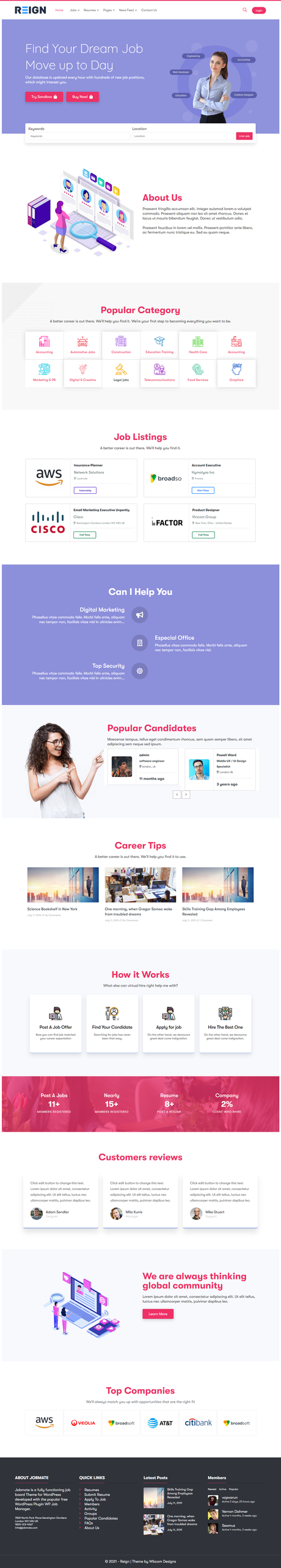 Job Listing WordPress Theme