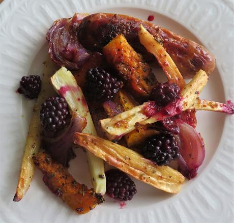 Sausage & Blackberry Tray Bake