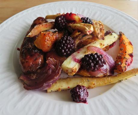 Sausage & Blackberry Tray Bake