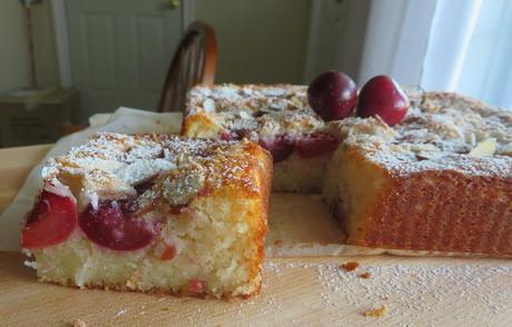 Cherry, Coconut & Almond Snack Cake