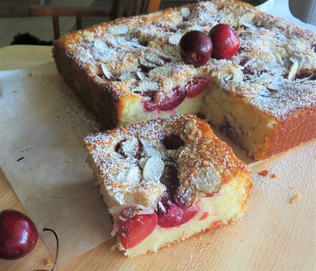 Cherry, Coconut & Almond Snack Cake