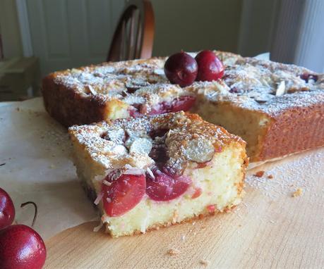 Cherry, Coconut & Almond Snack Cake