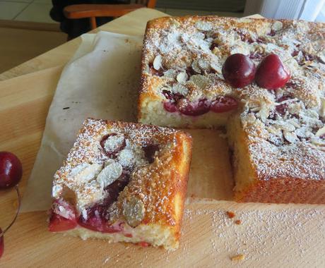 Cherry, Coconut & Almond Snack Cake