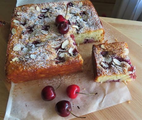 Cherry, Coconut & Almond Snack Cake