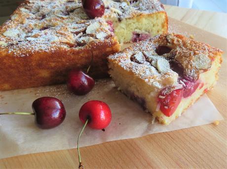 Cherry, Coconut & Almond Snack Cake