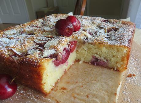 Cherry, Coconut & Almond Snack Cake