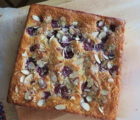 Cherry, Coconut & Almond Snack Cake