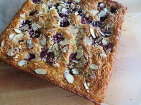 Cherry, Coconut & Almond Snack Cake