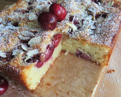 Cherry, Coconut & Almond Snack Cake