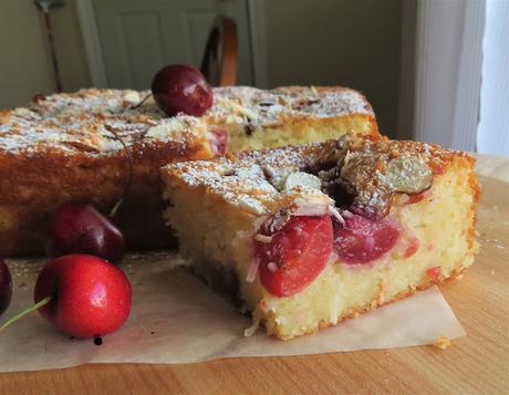 Cherry, Coconut & Almond Snack Cake