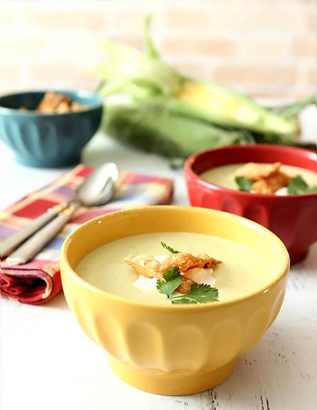 Roasted Poblano Pepper and Corn Soup