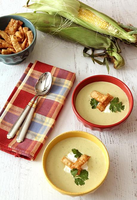 Roasted Poblano Pepper and Corn Soup