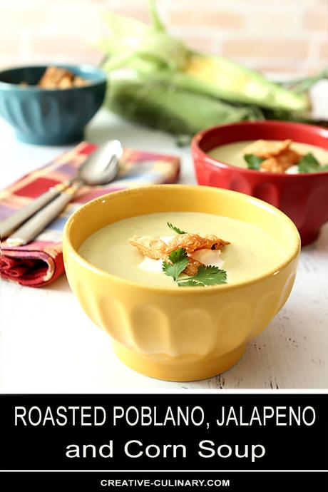 Roasted Poblano Pepper and Corn Soup