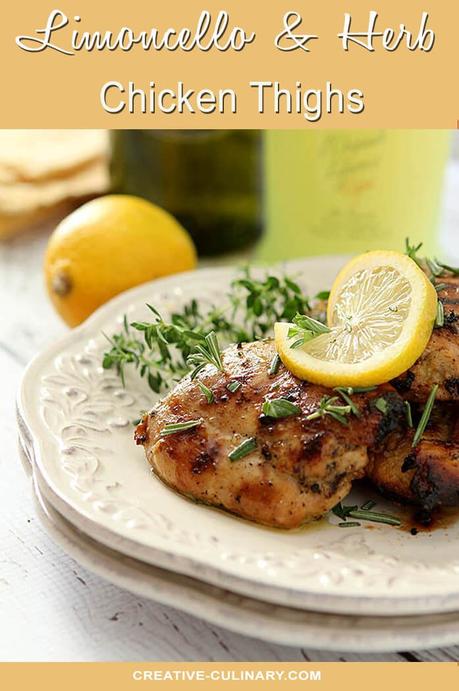 Barbecued Limoncello Chicken Thighs with Fresh Herbs
