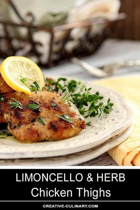 Barbecued Limoncello Chicken Thighs with Fresh Herbs