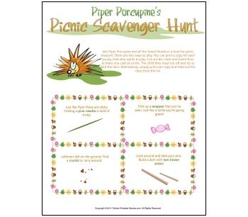 Picnic Games: Kids' Outdoor Scavenger Hunt