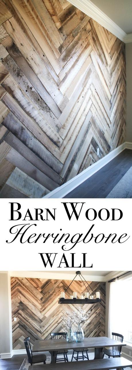 Barn Wood Herringbone Wall Ideas
