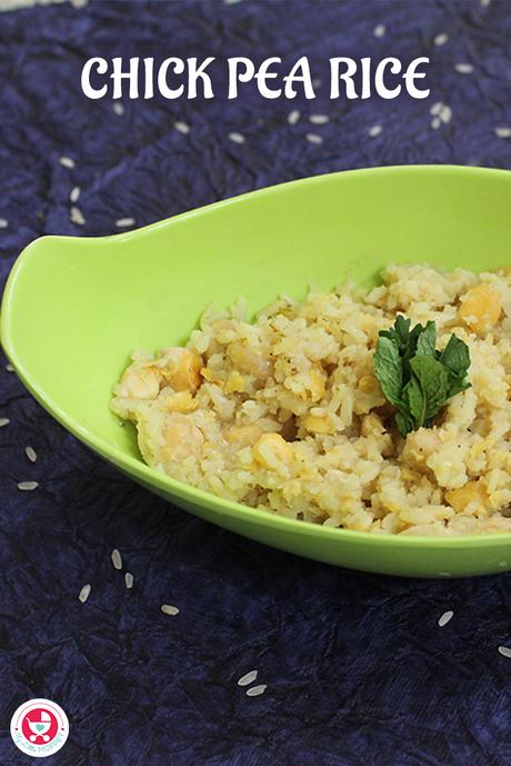 A healthy lunch option with a yummy blend of rice and legume! Our chickpea rice for babies is a quick yet wholesome recipe for babies above 10 months.