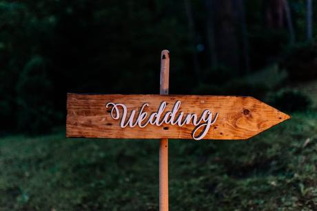 A personal wedding ceremony sign
