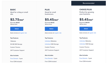 bluehost wordpress hosting price