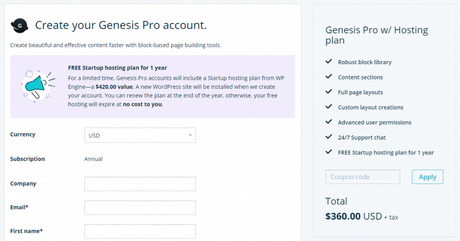 studiopress genesis pro pricing