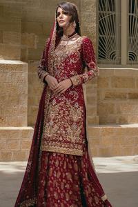 Pakistani Wedding Wear – Red Short Blouse Lehenga